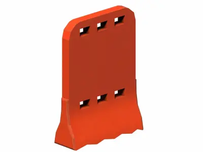 PLASTIC ROAD SAFETY BARRICADES Low-poly 3D model