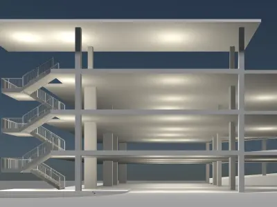 Parking garage building in structure 25-27 3D model