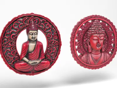 Buddhas 4 Low-poly 3D model