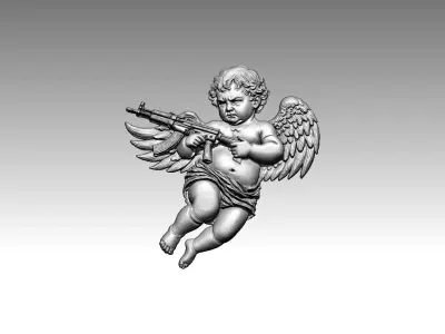 Angel relief pendant 3D print model