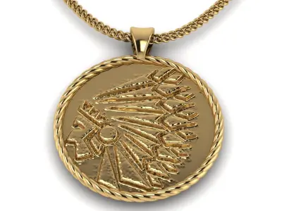 American Indians Pendant  3D print model