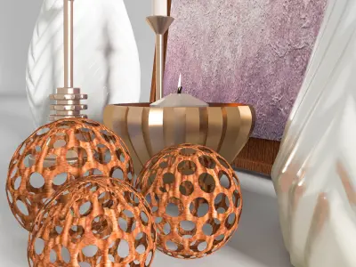 Decorative set 006 3D model purchase