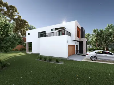 Four Bedrooms Modern House Model  3D model