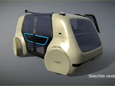 Volkswagen Sedric Driverless car concept Low-poly 3D model