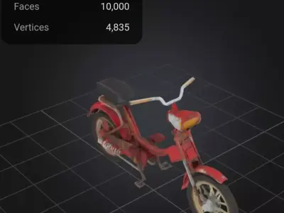 Vintage Motorcycle 3D Model - Low Poly Low-poly 3D model