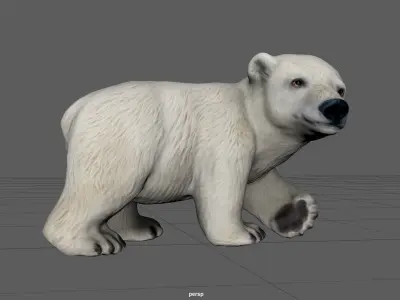 POLAR BEAR BABE Low-poly 3D model