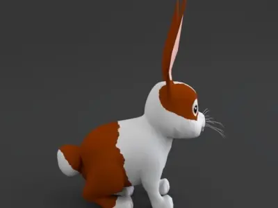 Rabbit Cartoon Low-poly 3D model