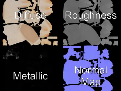 Drawstring Cotton Bag D Model Pack Low-poly 3D model