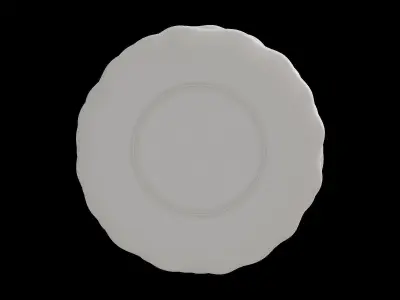 Yellow Floral Salad Plates Low-poly 3D model