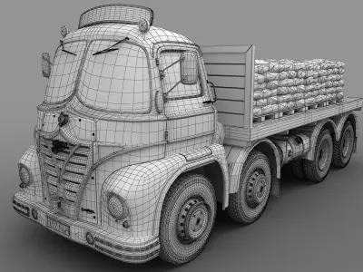 Foden S21 Flat Bed Truck 1962 3D model