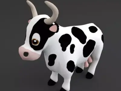 Cow Cartoon Low-poly 3D model
