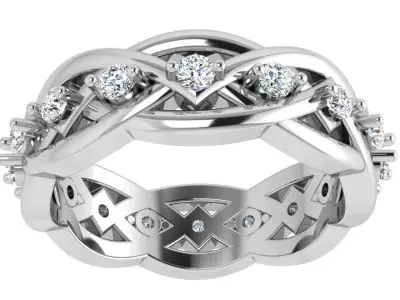 Twisted Diamond Band 4444 3D print model
