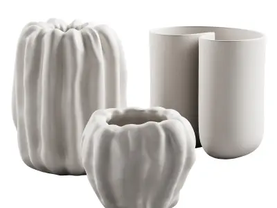 412 decorative vases and pots 07 deformed folded relief vase 06 3D model