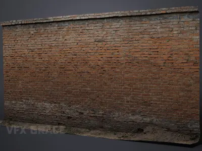 Red Brick Wall 005 3D model