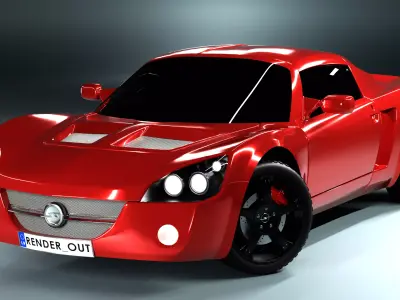 Opel speedster sport car Low-poly 3D model