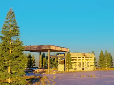Abandoned gas station 3D model