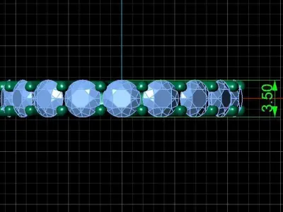U Shaped Eternity Ring 3 point 5 mm stone size swiss 10 and EU50 3D print model