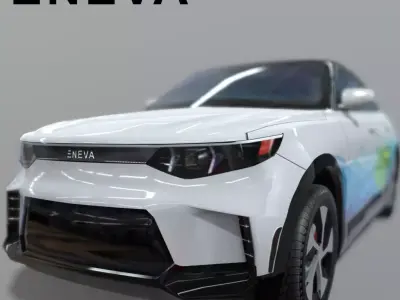 ENEVA electric futuristic car Low-poly 3D model