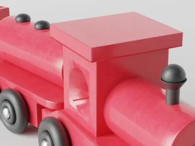 Toy Train Low-poly 3D model