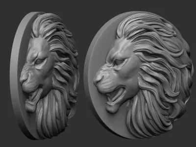 Lion pendant 2 - three versions 3D print model