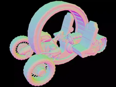 Monowheel  Low-poly 3D model