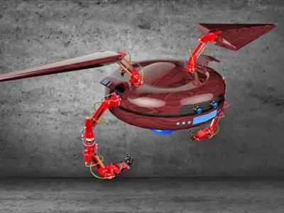 Hover Crab Robot Low-poly 3D model