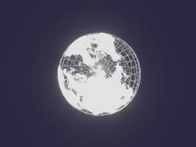 Wireframe earth  Free 3D model