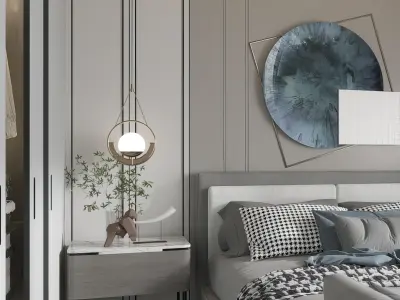 Chinese style bedroom New 3D model