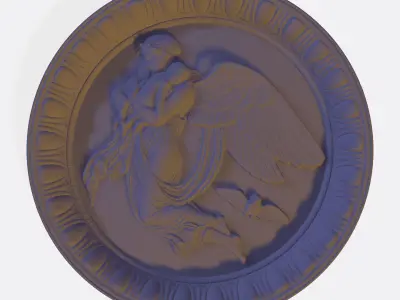 Angel on a plate 3D print model