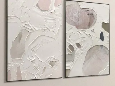 Plaster Two Photo Frame 204 Low-poly 3D model