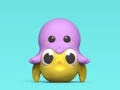 Fish Octopus Hat 3D print model