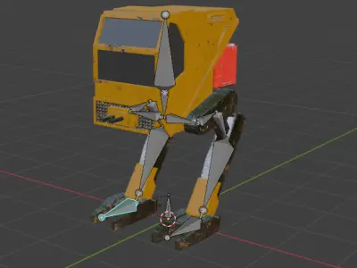 L-poly Patrol Robot  -Rigged- Low-poly 3D model