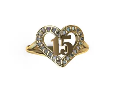 Anillo de 15 para dama-mujer -v- 3D print model