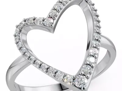 Heart ring 3D print model