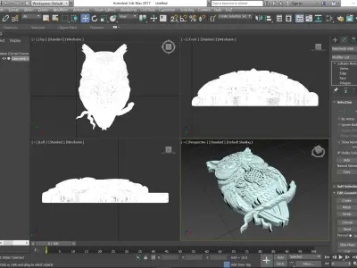 Owl 3d model for cnc 3dprint 3D model