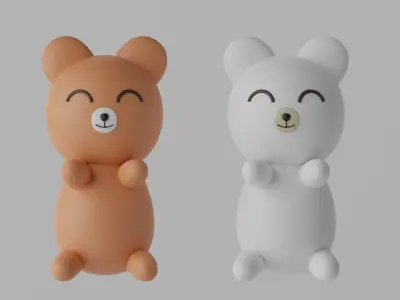 Cartoon Cute Bear 3D model buy