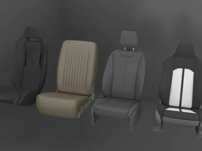 Car Seat Pack 03 Low-poly 3D model