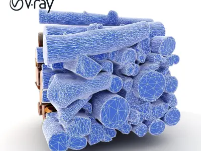 Firewood Stack model pack for D rendering and games Low-poly 3D model