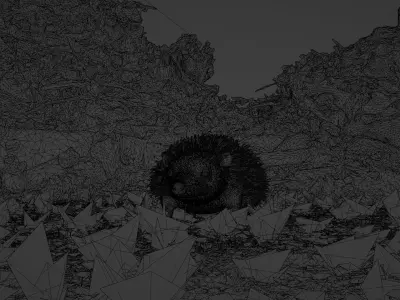 Hedgehog 3D rigged animated  3D model