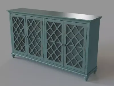 Mirimyn Accent Cabinet Teal Antique Teal 3D model