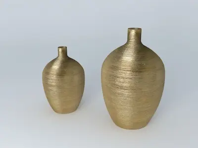 Brushed Gold vessels Free 3D model