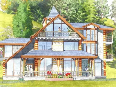 COTTAGE RESIDENCE  Low-poly 3D model
