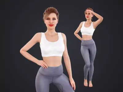 Yoga Girl Low-poly 3D model