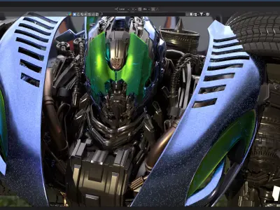 Robot Transformers Gundam Rig Low-poly 3D model