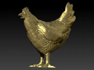 Hen Chicken Pendant 3D print model