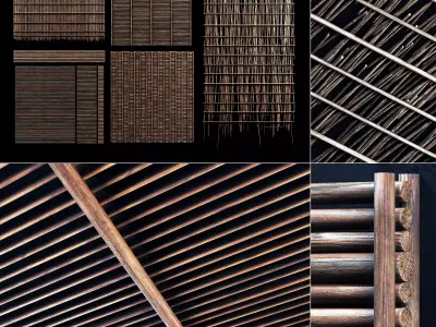 Ceiling straight thick branch n1  3D model
