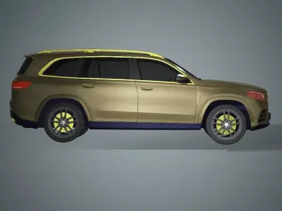 Car - Golden Benz Low-poly 3D model