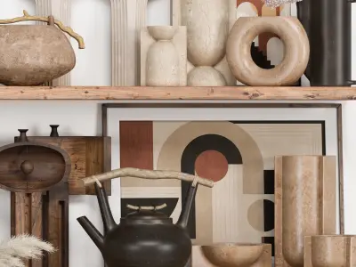 Decorative Set Rustic style 08 3D model