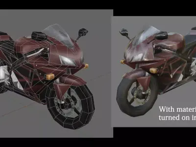 Sport Bike - low-poly PSX-PS2 style Low-poly 3D model