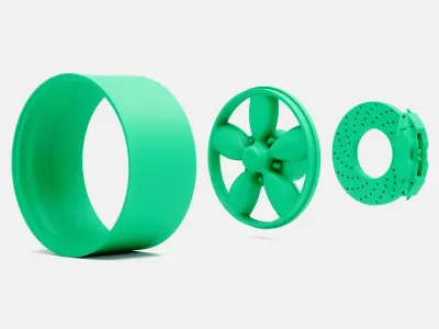 15x8 Daisy Wheel and Brake 3D print model